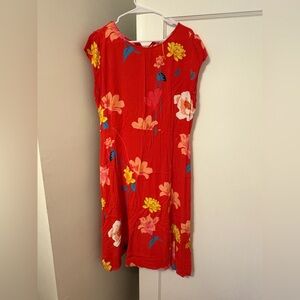 LOFT Dress - Red with Floral Print